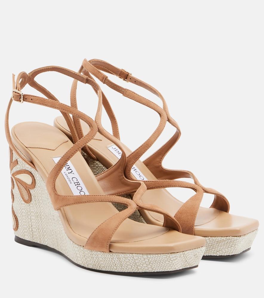 jimmy choo ayla leather espadrille wedges