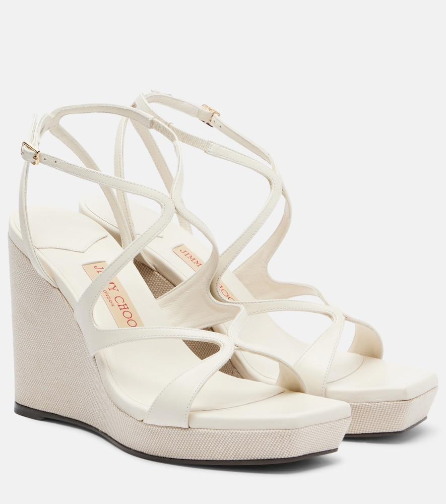 jimmy choo ayla leather wedge sandals