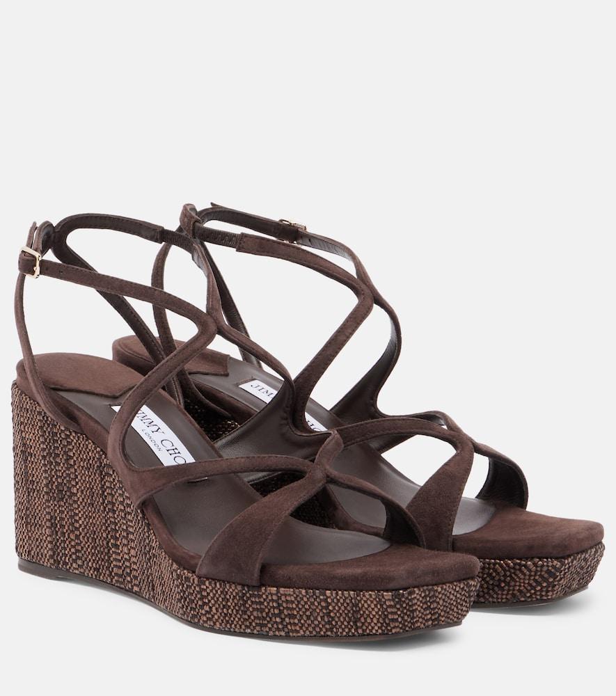 jimmy choo ayla suede wedge sandals