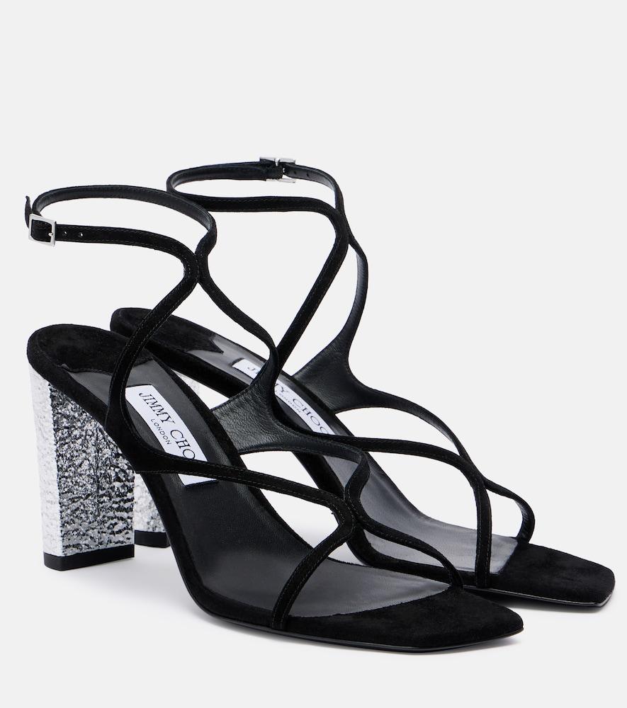 jimmy choo azie 85 embellished suede sandals