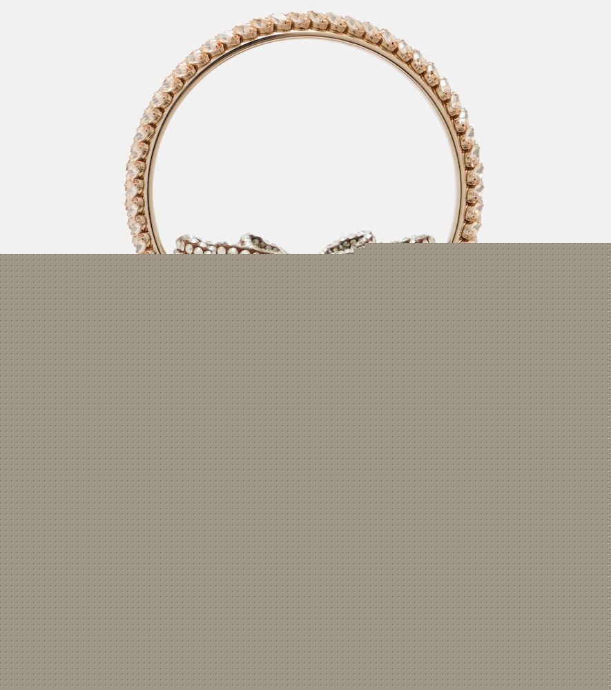 jimmy choo bon bon embellished satin bucket bag