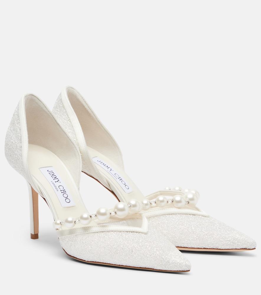 jimmy choo bridal aurelie glitter pumps
