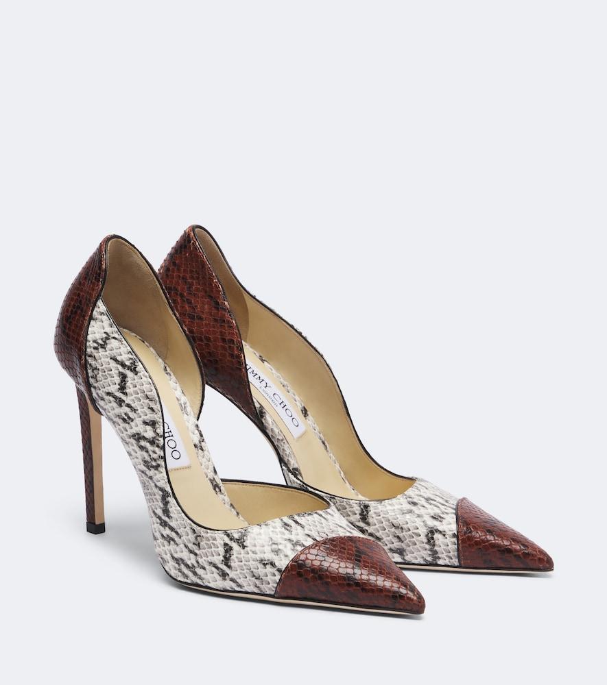 jimmy choo brigitte snake-effect leather pumps