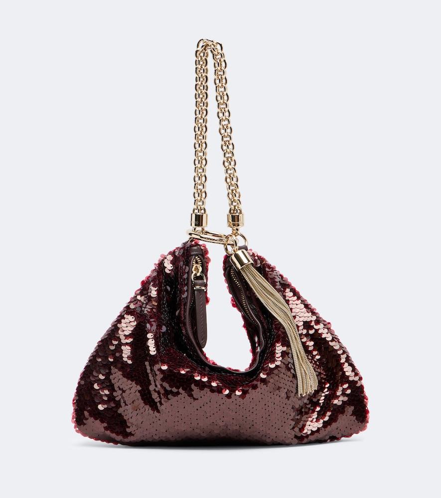 jimmy choo callie medium sequined clutch