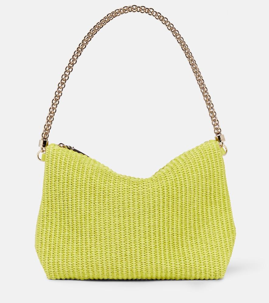 jimmy choo callie raffia shoulder bag