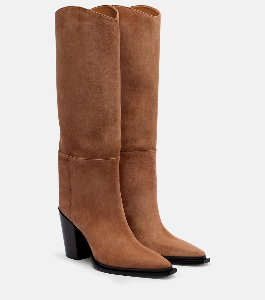 jimmy choo cece 80 suede knee-high boots
