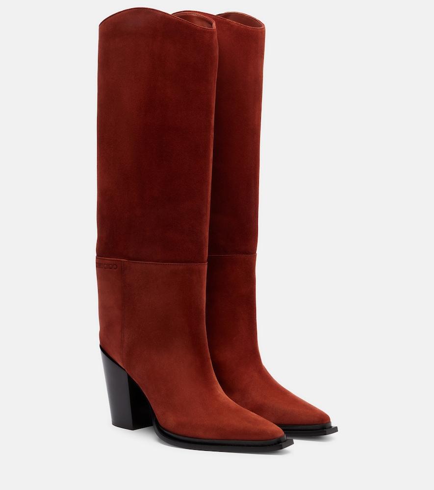 jimmy choo cece 80 suede knee-high boots