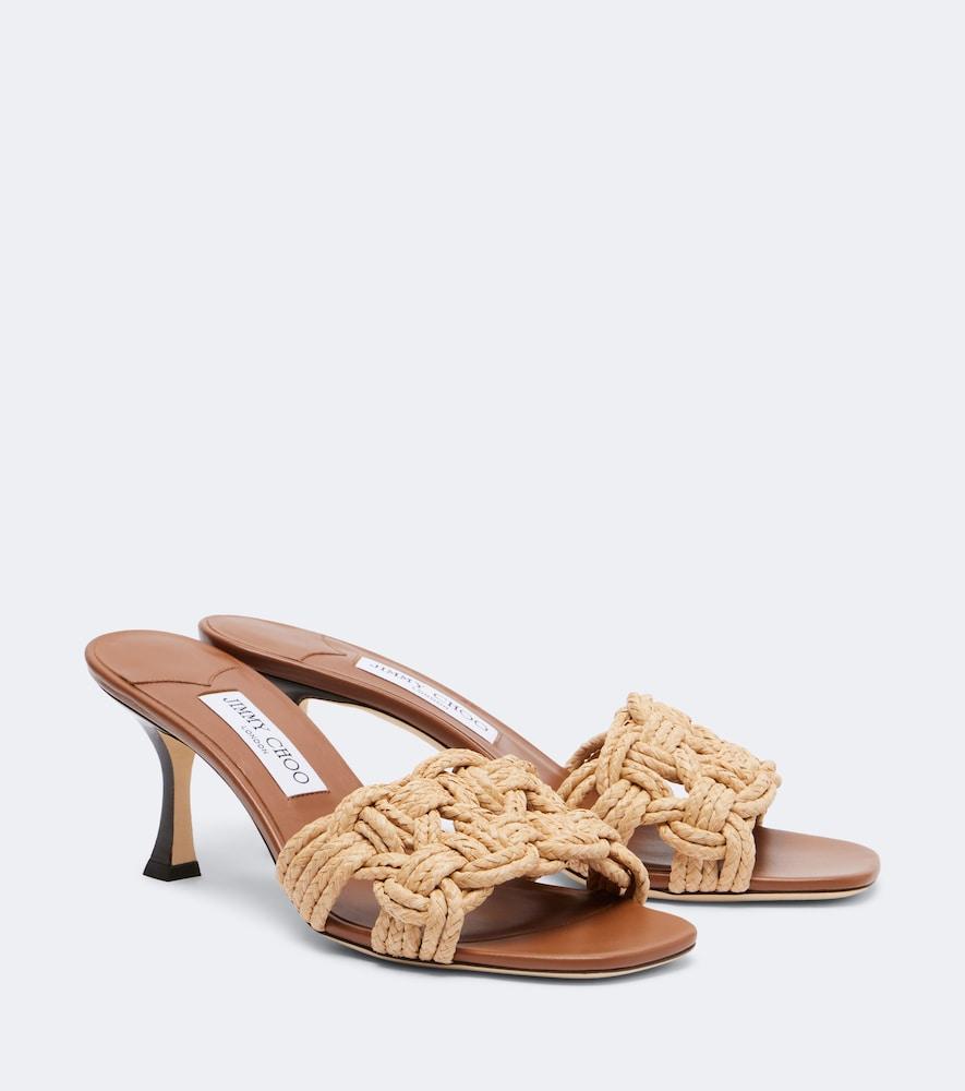jimmy choo chara raffia mules