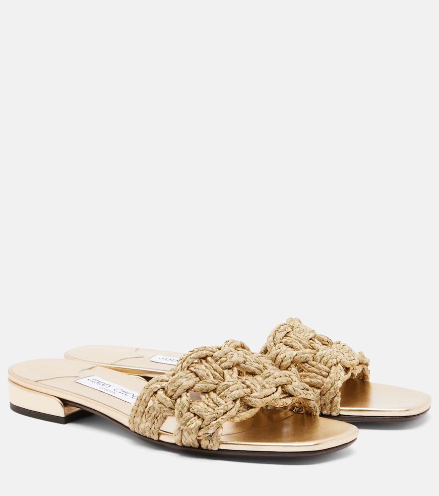 jimmy choo chara woven slides
