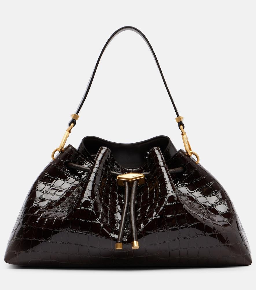 jimmy choo cinch medium croc-effect leather tote bag