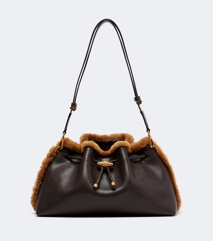 jimmy choo cinch medium leather shoulder bag