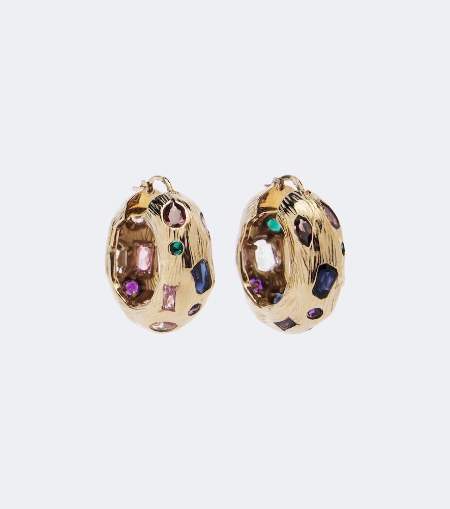 jimmy choo crystal-embellished hoop earrings