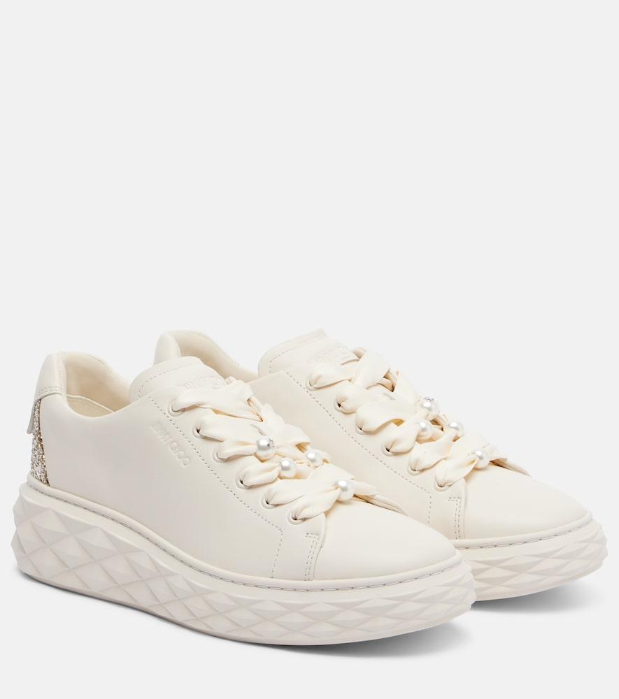 jimmy choo diamond light maxi leather sneakers