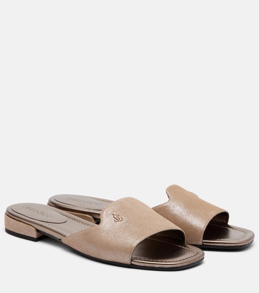 jimmy choo dina leather slides