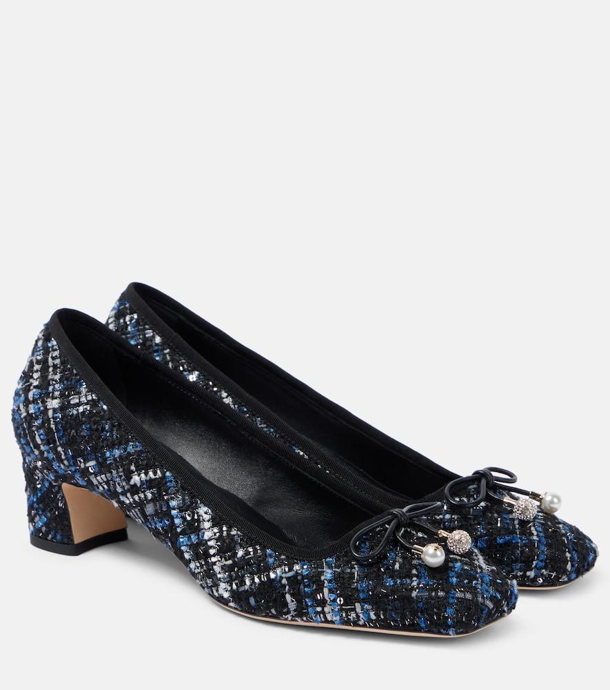 jimmy choo elme 45 bow-detail tweed pumps
