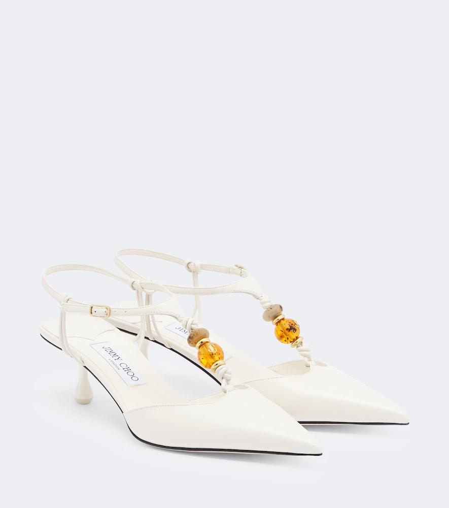 jimmy choo embellished leather pumps