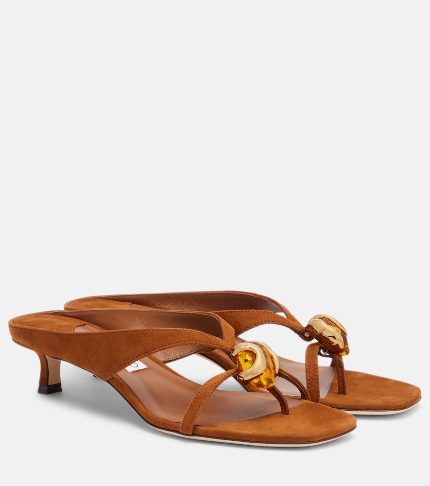 jimmy choo emeri embellished suede sandals