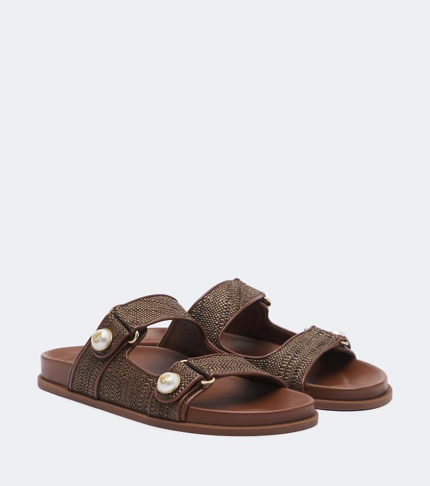 jimmy choo fayence raffia-effect sandals