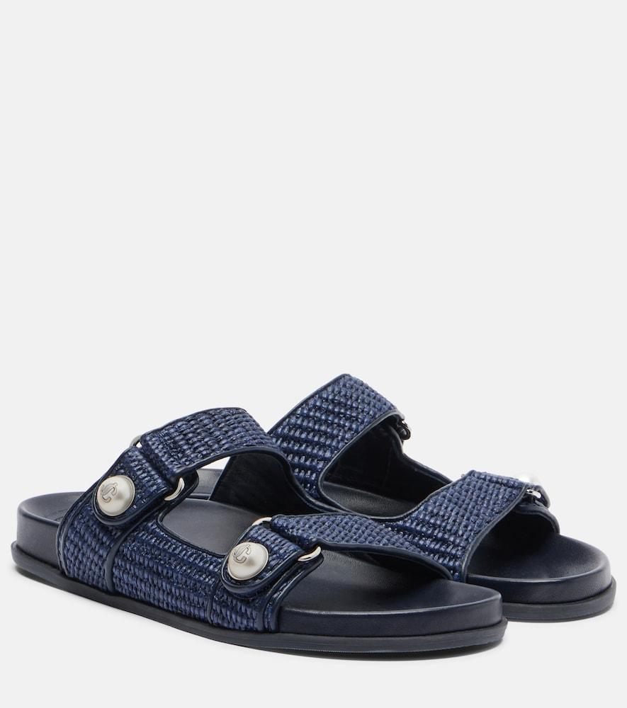 jimmy choo fayence raffia-effect sandals