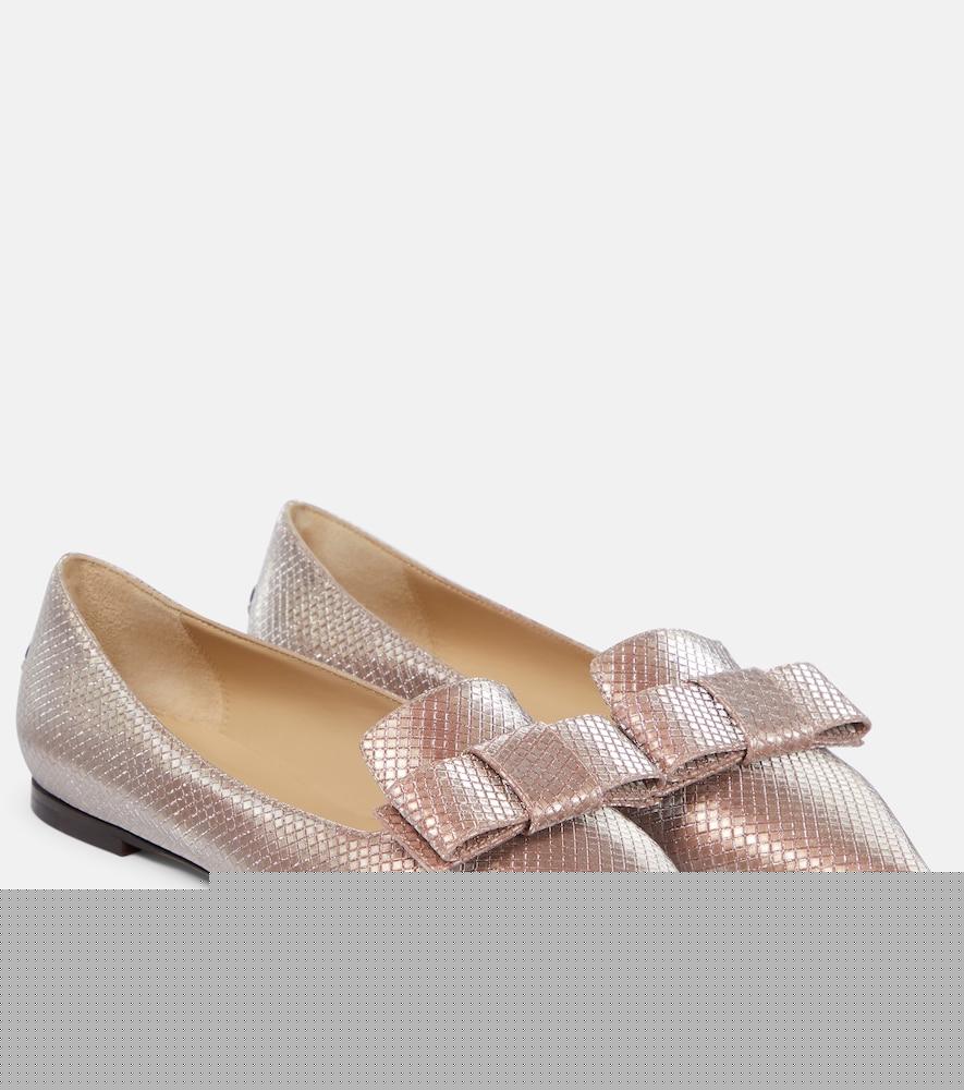 jimmy choo gala bow-embellished ballet flats