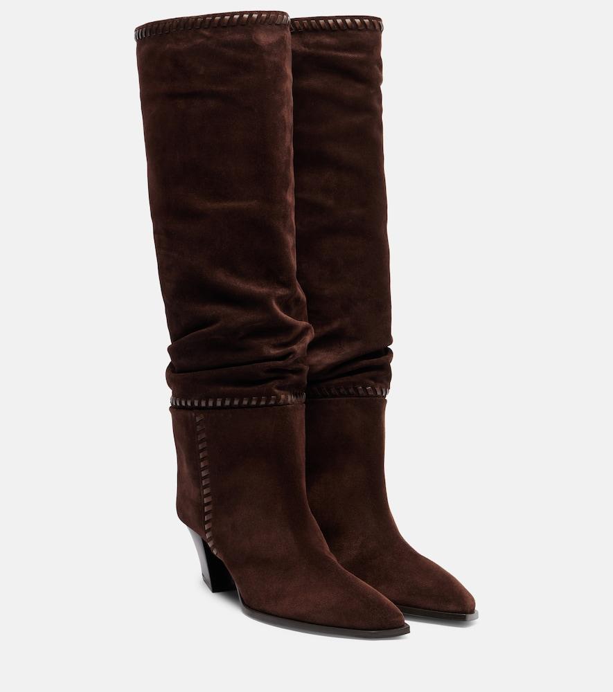 jimmy choo hart stitch 60 suede knee-high boots