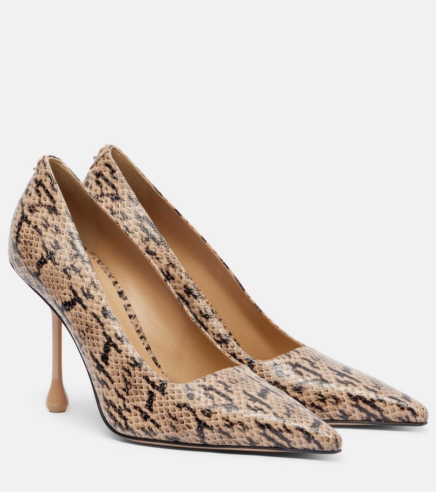 jimmy choo ixia snake-effect leather pumps