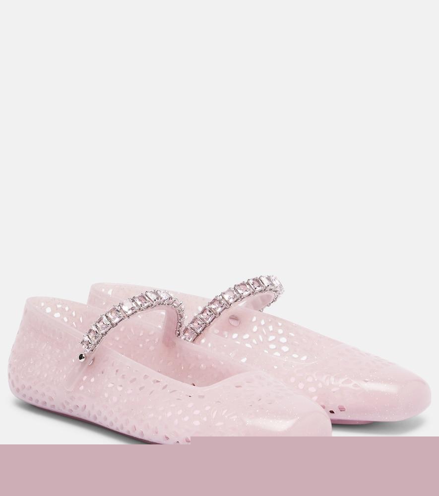 jimmy choo jelly embellished pu mary jane flats