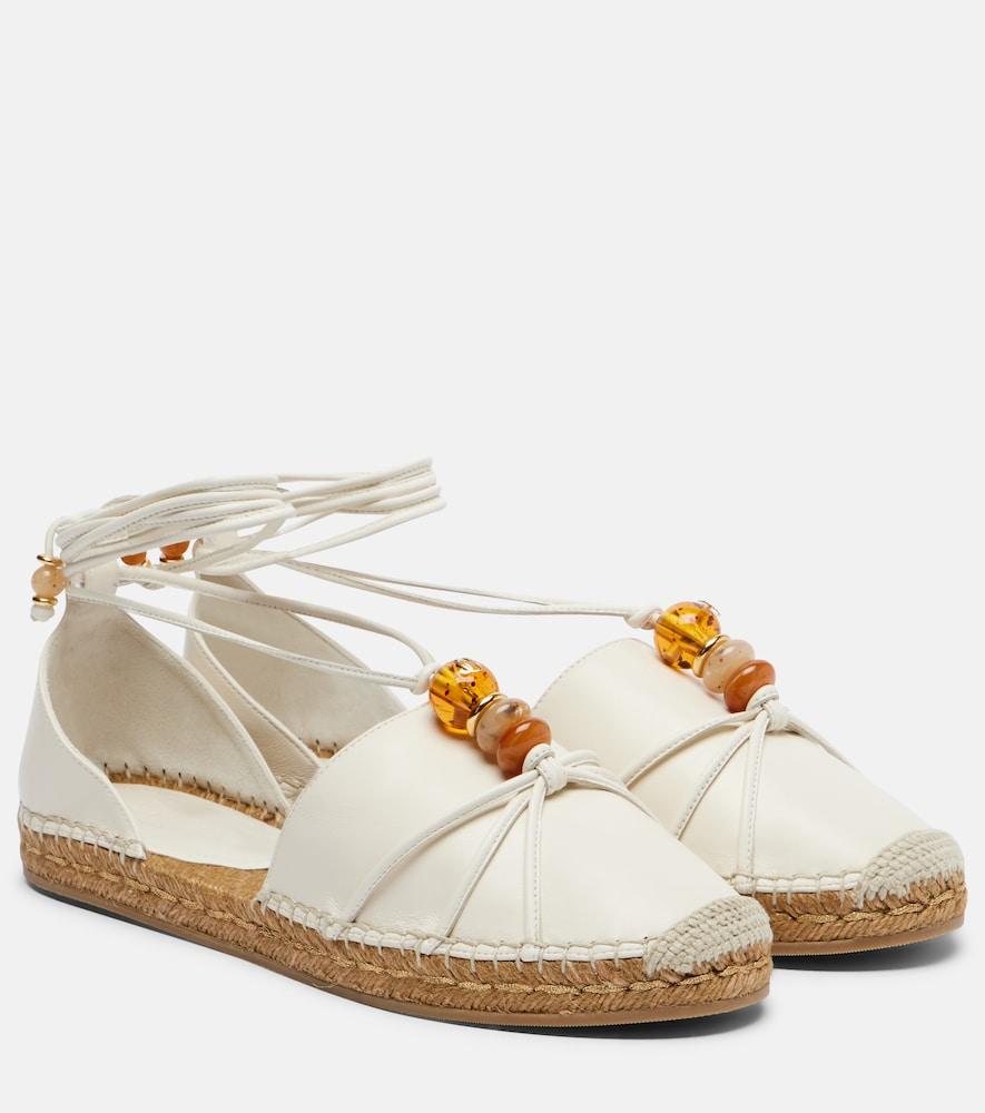 jimmy choo lemi beaded leather espadrilles