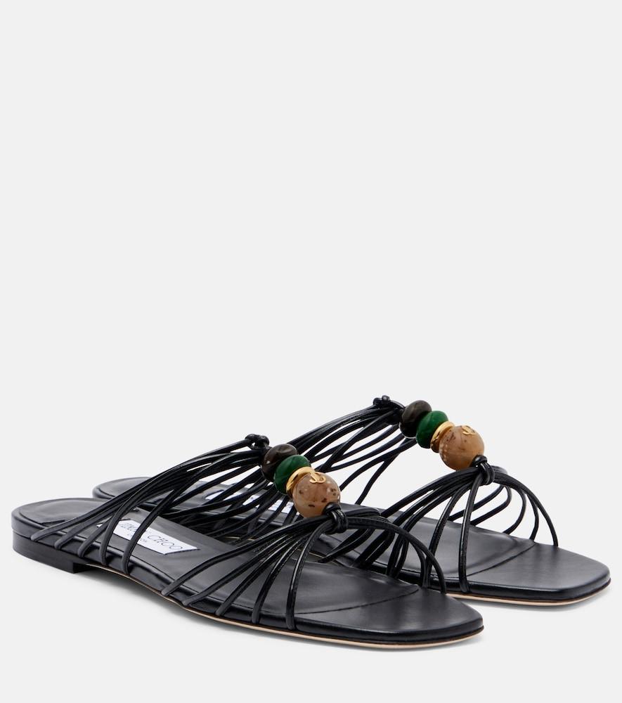jimmy choo lova embellished leather sandals