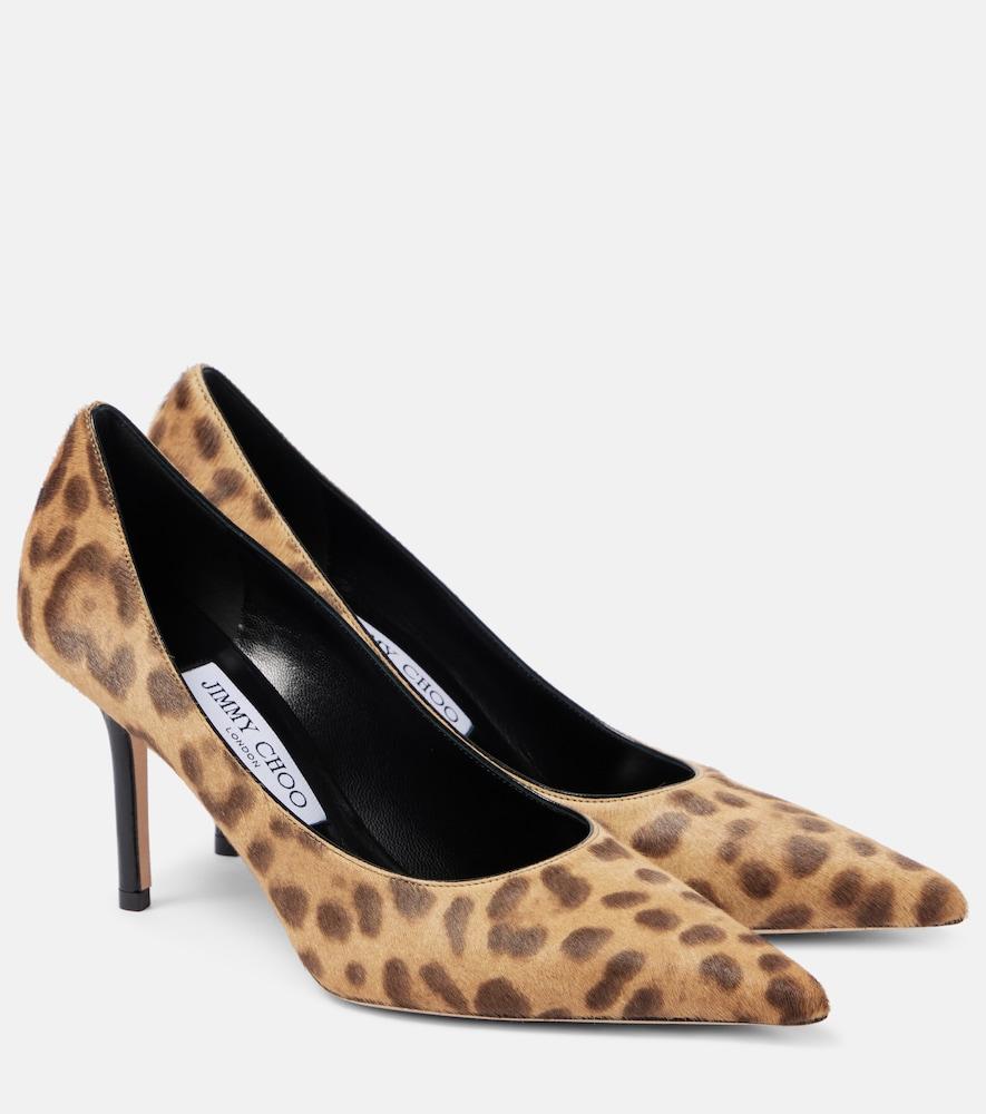 jimmy choo love 85 leopard-print calf hair pumps