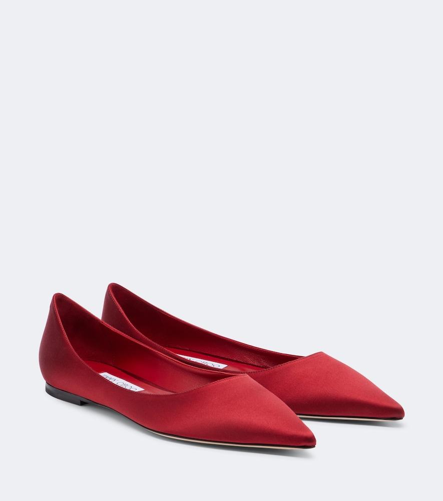 jimmy choo love satin ballet flats