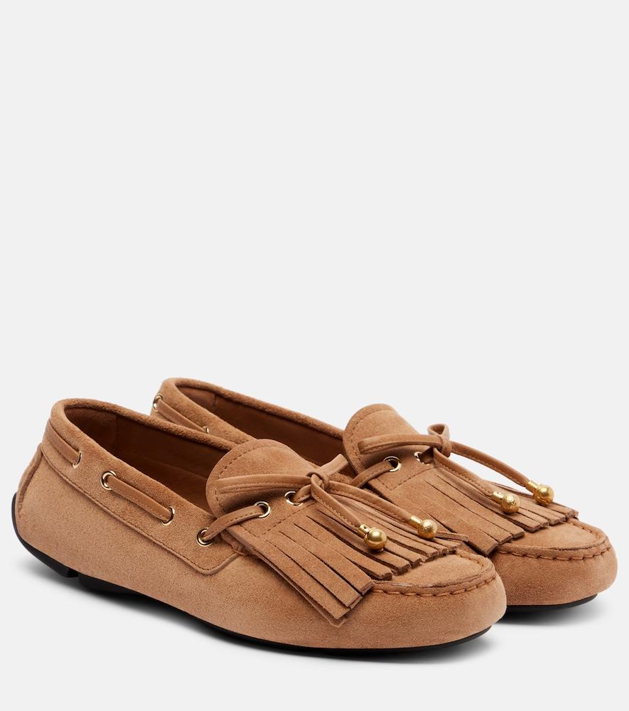 jimmy choo manon f fringed suede boat shoes