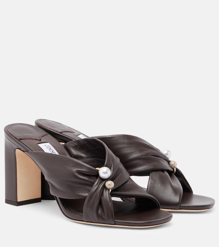 jimmy choo rafi embellished leather mules