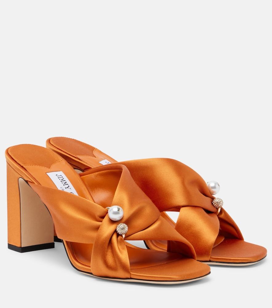 jimmy choo rafi embellished satin mules