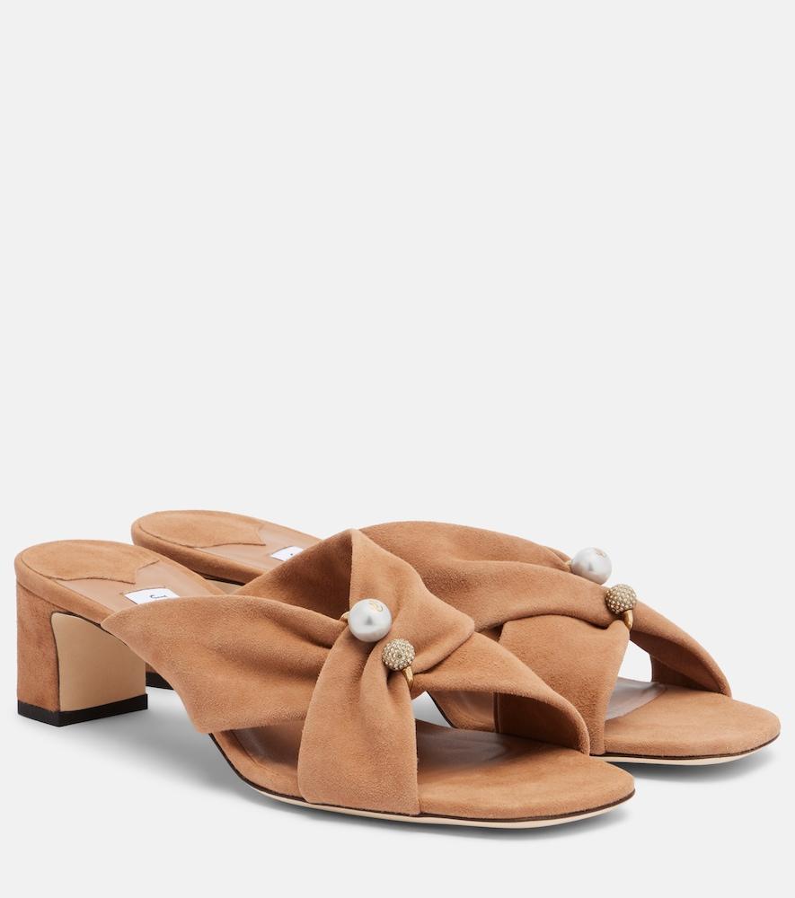 jimmy choo rafi embellished suede mules