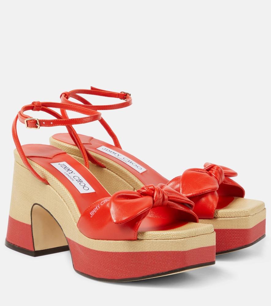 jimmy choo ricia 95 leather platform sandals