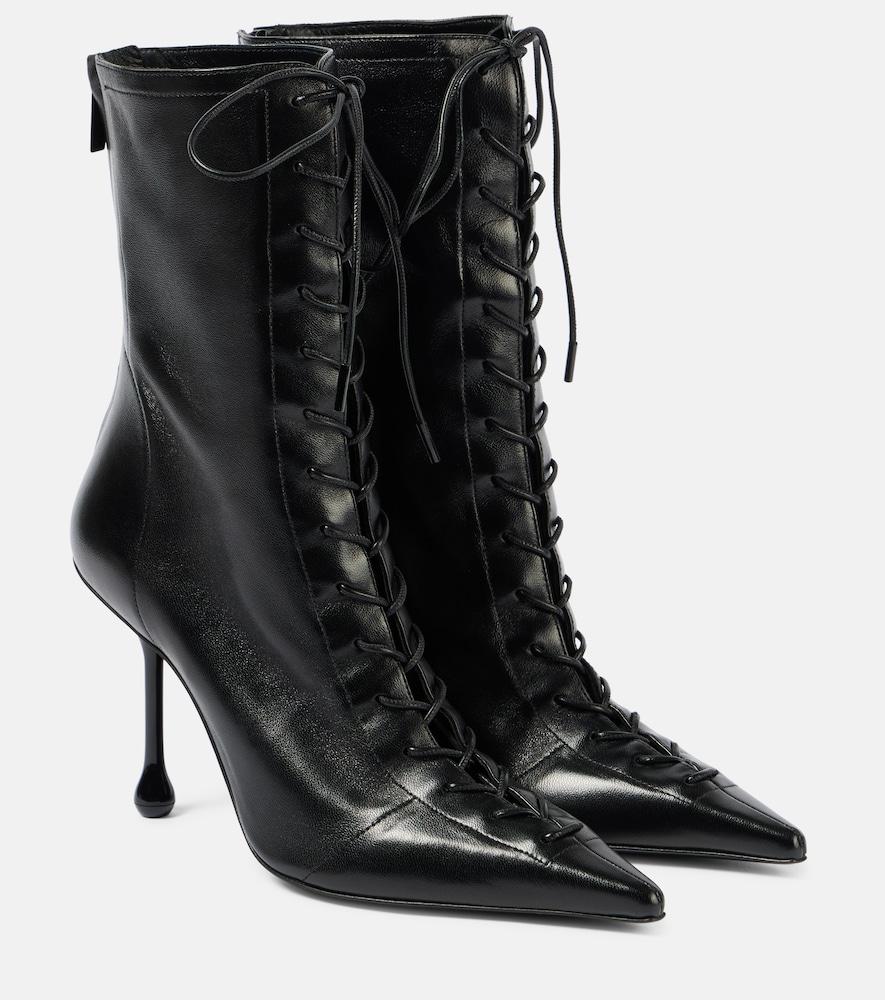 jimmy choo scarlett 95 leather lace-up boots