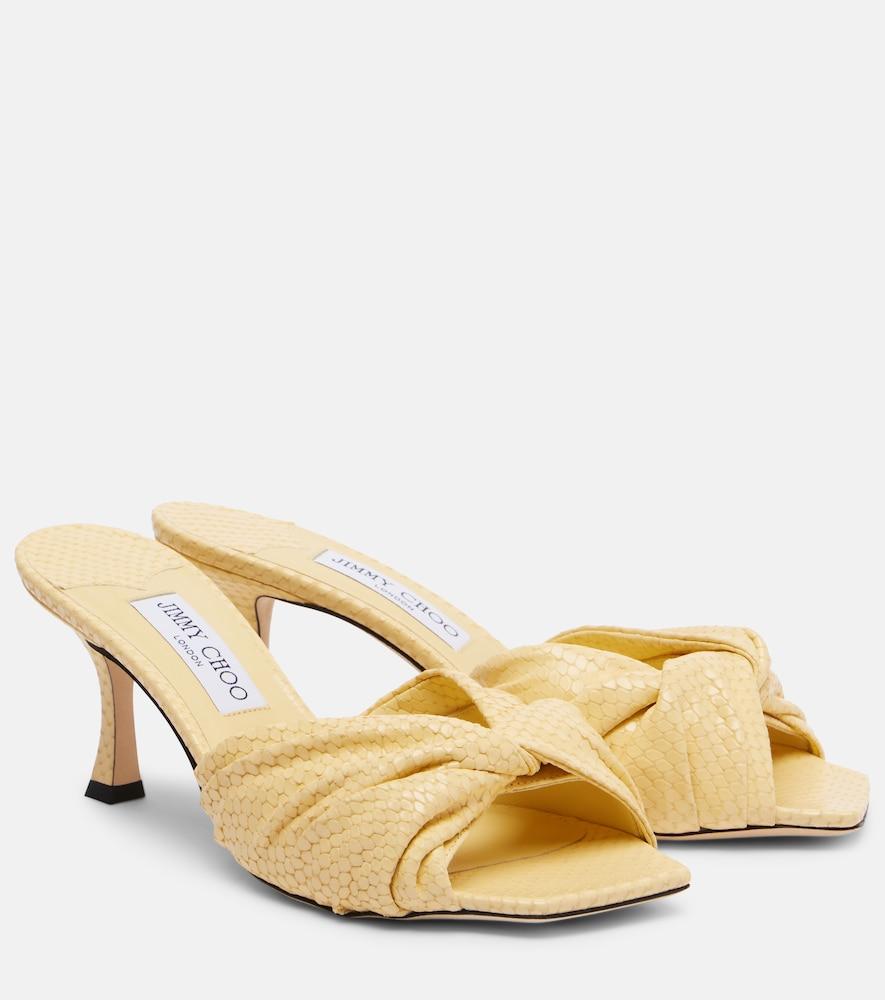 jimmy choo skye twist leather mules