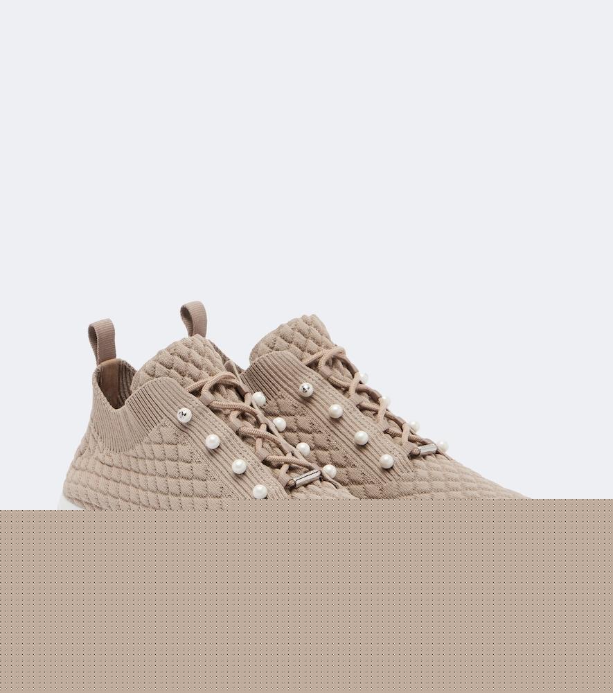 jimmy choo veles faux pearls embellished sneakers