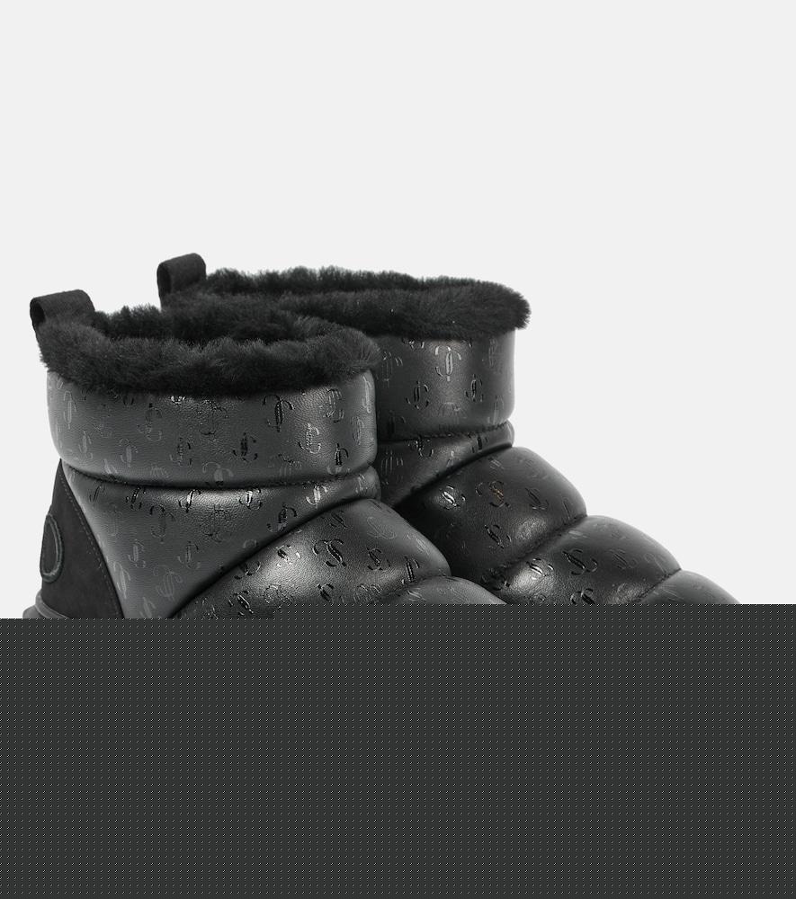 jimmy choo xan shearling-lined leather snow boots
