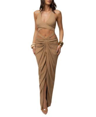 jluxlabel cabana halter top cabana slit maxi skirt