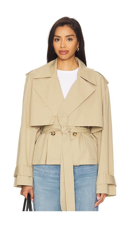 joe's jeans liz cropped trench coat in tan. - size m (also in s)