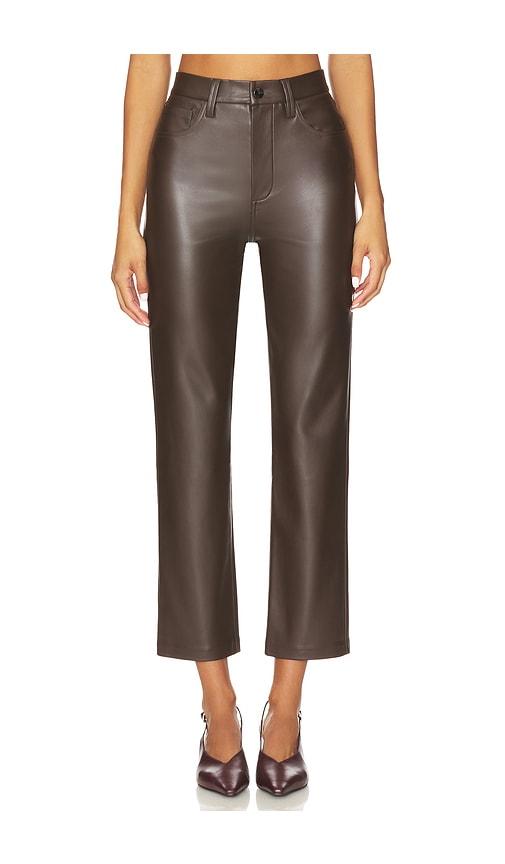 joe's jeans lyra slim ankle faux leather straight in chocolate. - size 25 (also in 26, 27, 28, 29, 30, 31, 32)