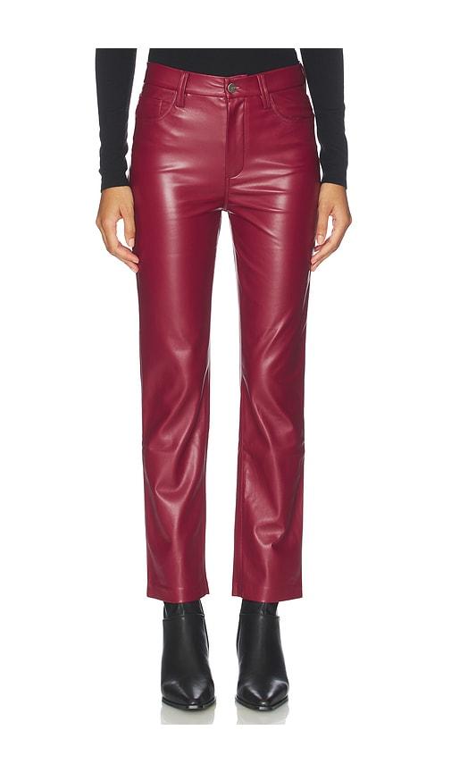 joe's jeans margot slim ankle faux leather pant in red. - size 32 (also in 33, 34)