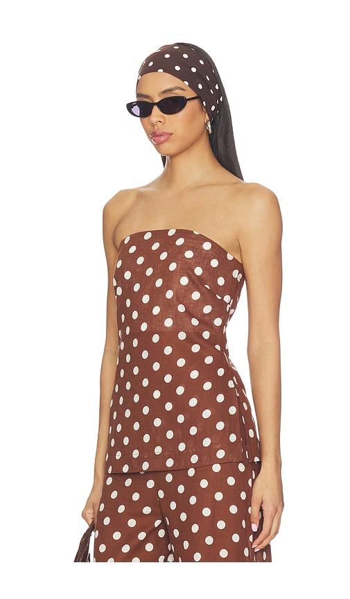 joe's jeans mariel strapless top in brown. - size l (also in s, xs, m, xl)