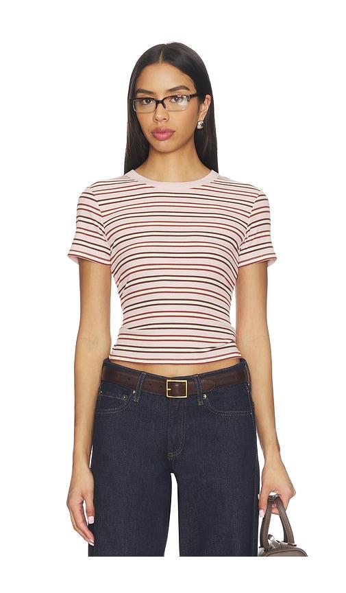 joe's jeans the baby tee in blush,white. - size m (also in s, xl)