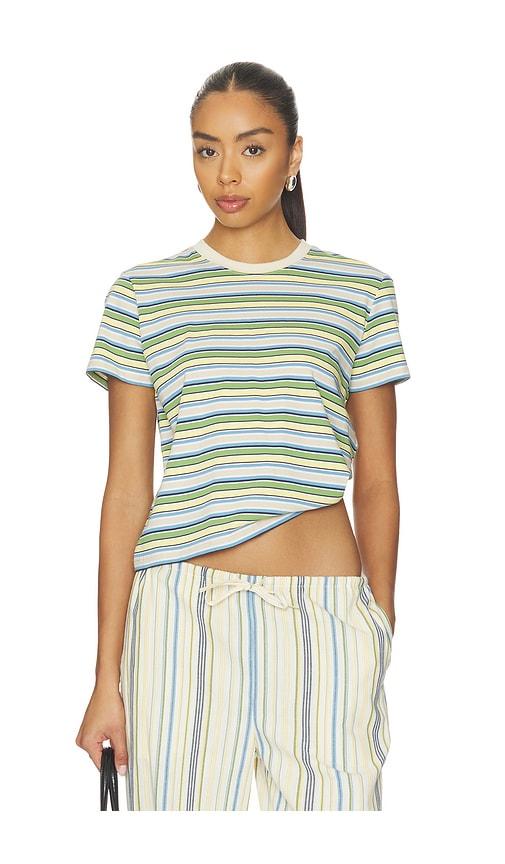joe's jeans the easy tee shirt in beige,green. - size l (also in s, xs)