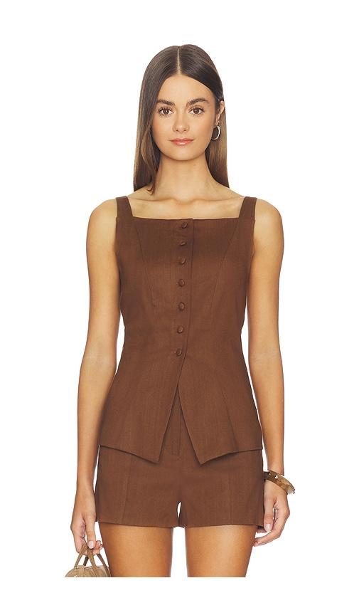 joe's jeans the frankie vest top in chocolate. - size l (also in s, xs, m, xl)