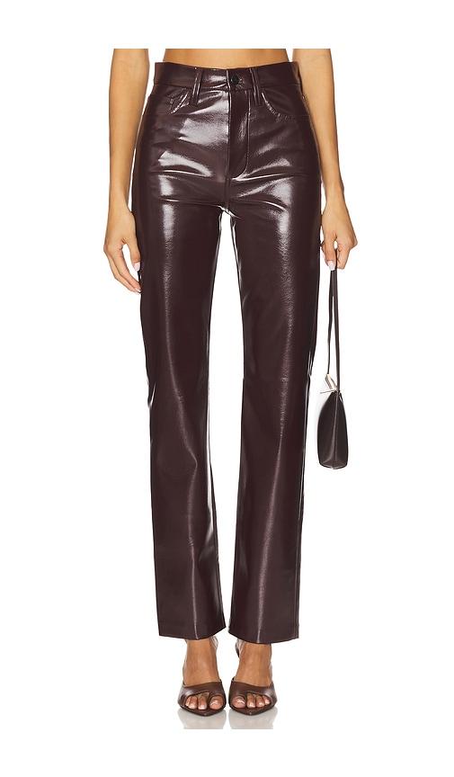 joe's jeans the margo faux leather slim pant in burgundy. - size 24 (also in 26, 25, 27, 28, 29, 30, 31, 32, 33, 34)