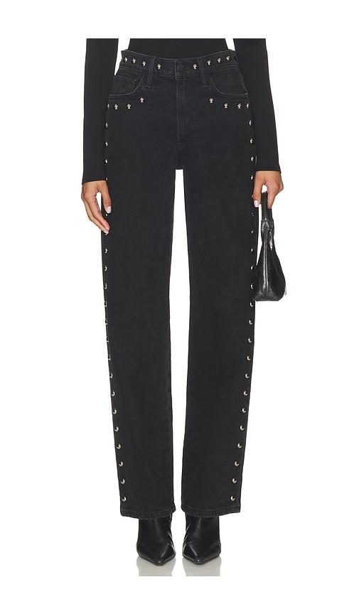 joe's jeans the margot studded straight leg jeans in black. - size 23 (also in 26, 25, 27, 31, 32, 33)